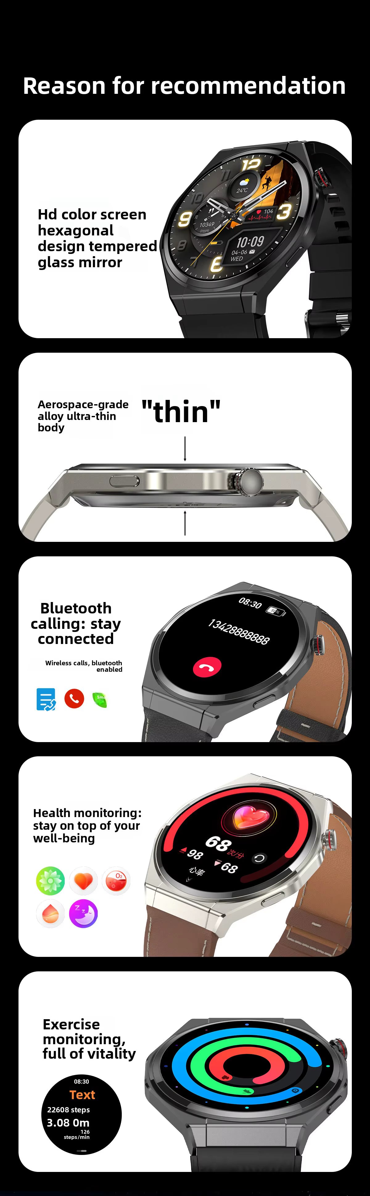 OEM Ready Smartwatch IPS Heart Rate for Call GPS Compass Altitude Barometric Pressure Outdoor Sports